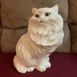 Persian large white ceramic cat